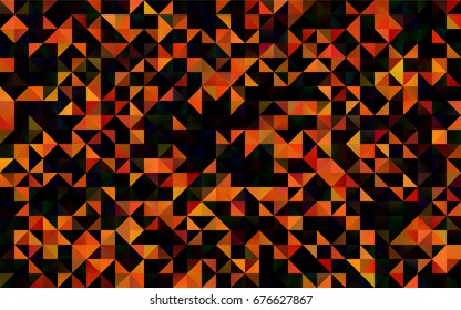 Dark Orange vector abstract polygonal template. Triangular geometric sample with gradient.  The elegant pattern can be used as part of a brand book.