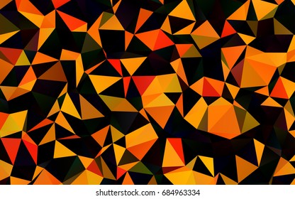 Dark Orange vector abstract polygonal background. An elegant bright illustration with gradient. The best triangular design for your business.