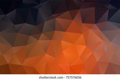 Dark Orange vector abstract polygonal template. A vague abstract illustration with gradient. The completely new template can be used for your brand book.