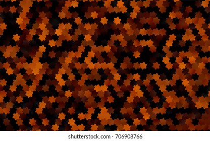 Dark Orange vector abstract textured polygonal background. Brand-new blurry hexagonal design. Pattern can be used for background.