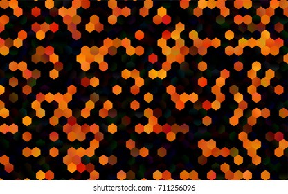 Dark Orange vector abstract textured polygonal background. Brand-new blurry hexagonal design. Pattern can be used for background.