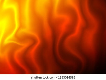 Dark Orange vector backdrop with bent lines. Shining illustration, which consist of blurred lines, circles. The best blurred design for your business.