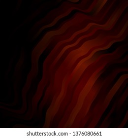 Dark Orange vector backdrop with bent lines. Gradient illustration in simple style with bows. Template for your UI design.
