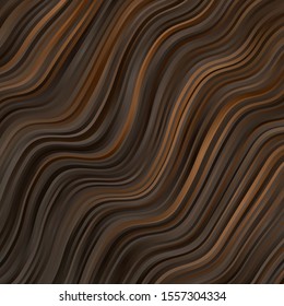 Dark Orange vector backdrop with bent lines. Gradient illustration in simple style with bows. Smart design for your promotions.