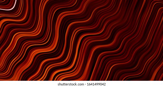 Dark Orange vector backdrop with bent lines. Abstract illustration with gradient bows. Pattern for websites, landing pages.