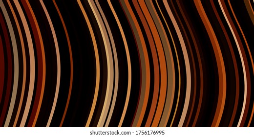 Dark Orange vector backdrop with bent lines. Colorful illustration in abstract style with bent lines. Pattern for busines booklets, leaflets
