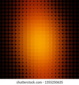 Dark Orange vector backdrop with circles. Colorful illustration with gradient dots in nature style. Pattern for business ads.