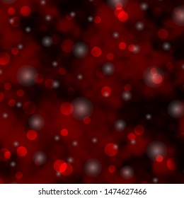 Dark Orange vector backdrop with circles, stars. Colorful illustration with gradient dots, stars. New template for a brand book.