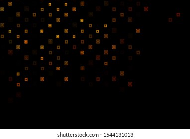 Dark Orange vector backdrop with circles, squares. Colorful gradient rectangles, circles on abstract background. Pattern for busines booklets, leaflets.