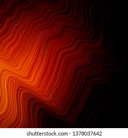 Dark Orange vector backdrop with circular arc. Colorful illustration in circular style with lines. Pattern for websites, landing pages.