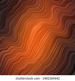 Dark Orange vector backdrop with circular arc. Abstract illustration with gradient bows. Smart design for your promotions.