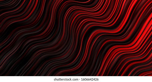 Dark Orange vector backdrop with circular arc. Bright sample with colorful bent lines, shapes. Best design for your ad, poster, banner.