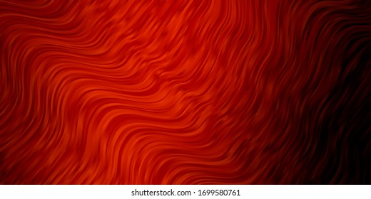 Dark Orange vector backdrop with circular arc. Abstract gradient illustration with wry lines. Template for your UI design.