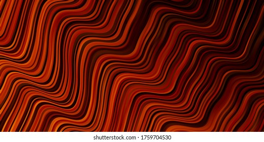 Dark Orange vector backdrop with circular arc. Illustration in halftone style with gradient curves. Best design for your posters, banners.