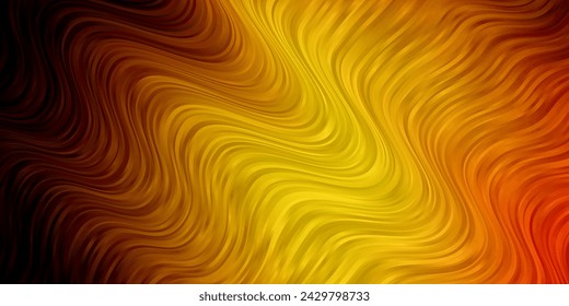 Dark Orange vector backdrop with circular arc. Colorful illustration with curved lines. Smart design for your promotions.