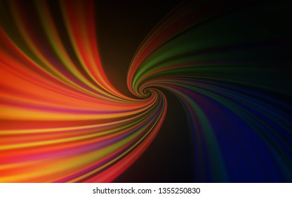Dark Orange vector backdrop with curved lines. Creative illustration in halftone style with gradient. Brand new design for your ads, poster, banner.