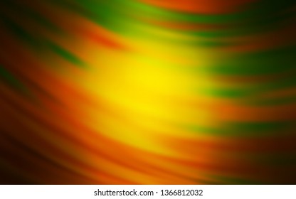 Dark Orange vector backdrop with curved lines. Modern gradient abstract illustration with bandy lines. Pattern for your business design.