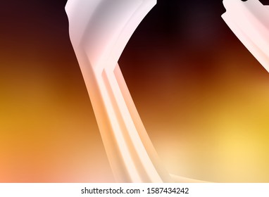 Dark Orange vector backdrop with curved lines. Colorful illustration in simple style with gradient. Elegant pattern for a brand book.