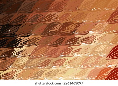 Dark Orange vector backdrop with curved lines. Colorful abstract illustration with gradient lines. Pattern for your design.