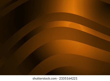 Dunkelorangefarbener Vektorhintergrund mit geschwungenen Linien. Farbige Illustration in einfachem Bogenstil. Elegantes Muster für ein Markenbuch.