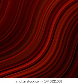 Dark Orange vector backdrop with curves. Abstract illustration with gradient bows. Pattern for ads, commercials.