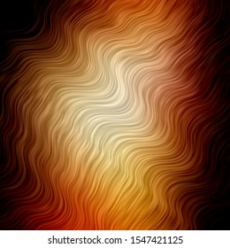 Dark Orange vector backdrop with curves. Gradient illustration in simple style with bows. Pattern for websites, landing pages.