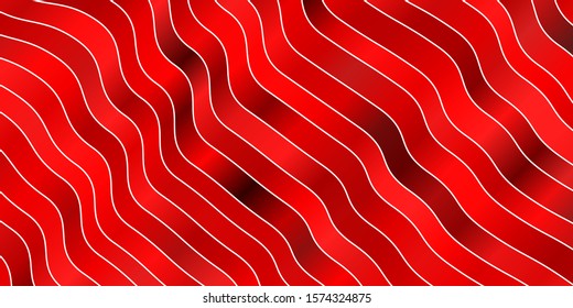 Dark Orange vector backdrop with curves. Colorful illustration in abstract style with bent lines. Best design for your posters, banners.