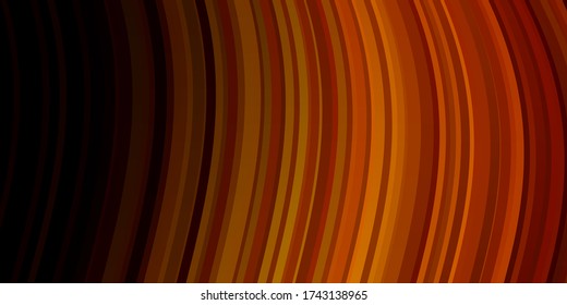 Dark Orange vector backdrop with curves. Colorful illustration in abstract style with bent lines. Template for cellphones.