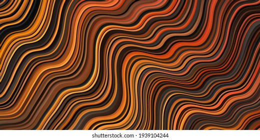Dark Orange vector backdrop with curves. Abstract gradient illustration with wry lines. Pattern for websites, landing pages.
