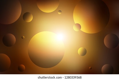 Dark Orange vector backdrop with dots. Glitter abstract illustration with blurred drops of rain. Pattern can be used for ads, leaflets.