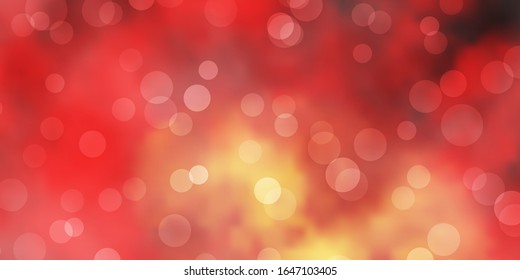 Dark Orange vector backdrop with dots. Abstract illustration with colorful spots in nature style. Pattern for business ads.