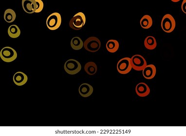 Dark Orange vector backdrop with dots. Illustration with set of shining colorful abstract circles. Design for posters, banners.