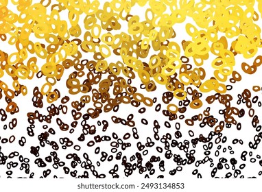 Dark Orange vector backdrop with dots. Glitter abstract illustration with blurred drops of rain. Completely new template for your brand book.