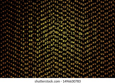 Dark Orange vector backdrop with english symbols. Shining colorful illustration with isolated letters. Pattern for school, grammar websites.