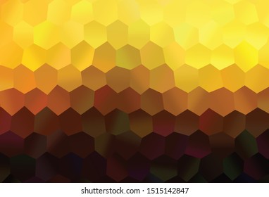 Dark Orange vector backdrop with hexagons. Glitter abstract illustration in hexagonal style. New template for your brand book.