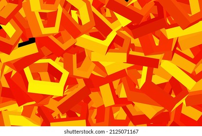 Dark Orange vector backdrop with hexagons. Design in abstract style with hexagons. Pattern for landing pages.