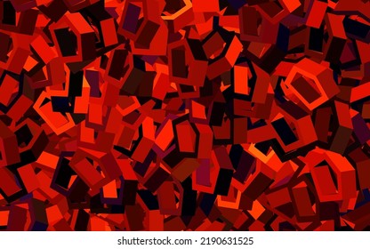 Fondo vectorial oscuro naranja con hexágonos. Ilustración con un conjunto de hexágonos coloridos. Diseño para su anuncio comercial.