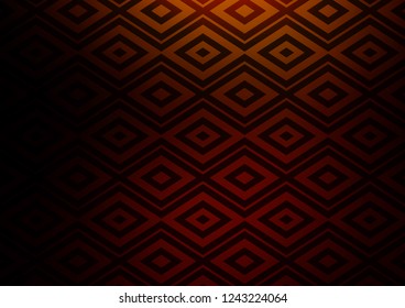 Dark Orange vector backdrop with lines, cubes. Shining colorful illustration with lines, rectangles. Pattern for ads, posters, banners.