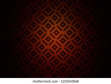 Dark Orange vector backdrop with lines, cubes. Glitter abstract illustration with colorful lines, rhombuses. Smart design for your business advert.