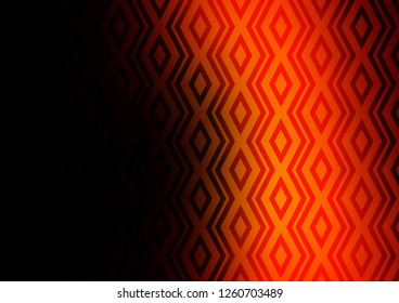 Dark Orange vector backdrop with lines, cubes. Colorful illustration with lines, cubes on abstract template. Pattern for business booklets, leaflets.