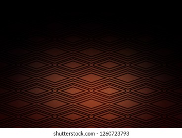 Dark Orange vector backdrop with lines, cubes. Glitter abstract illustration with colorful lines, rhombuses. Backdrop for TV commercials.