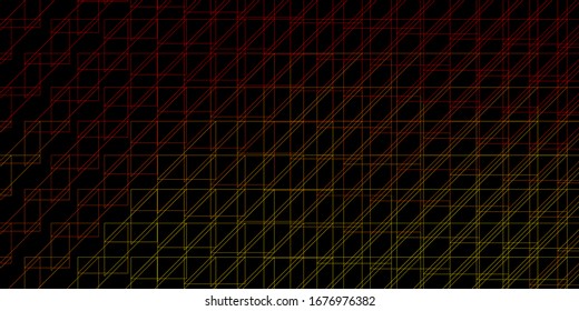 Dark Orange vector backdrop with lines. Repeated lines on abstract background with gradient. Pattern for ads, commercials.