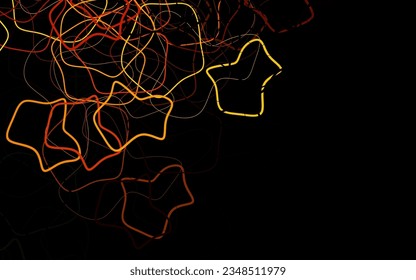 Fondo vectorial oscuro naranja con formas memphis. Ilustración simple y colorida con formas abstractas de gradiente. Fondo para un teléfono móvil.