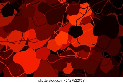Dark Orange vector backdrop with memphis shapes. Modern abstract illustration with colorful random forms. Elegant design for wallpapers.