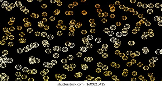 Dark Orange vector backdrop with mystery symbols. Colorful vintage illustration with gradient alchemy shapes. Simple base for your occult design.