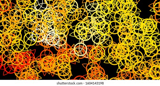 Dark Orange vector backdrop with mystery symbols. Abstract illustration with gothic gradient shapes. Simple design for occult depiction.