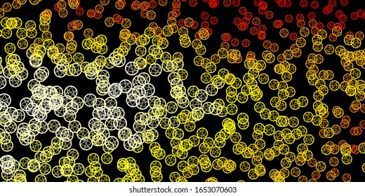 Dark Orange vector backdrop with mystery symbols. Abstract illustration with gothic gradient shapes. Best design halloween events.