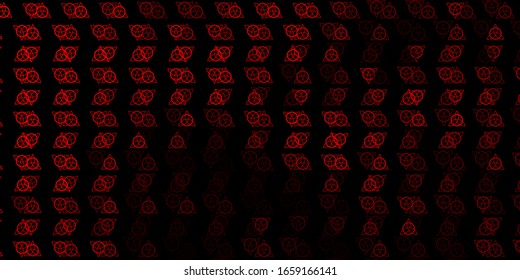 Dark Orange vector backdrop with mystery symbols. Retro design in abstract style with witchcraft forms. Best design halloween events.