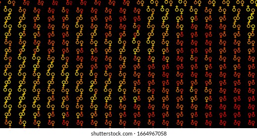 Fondo vector oscuro con símbolos misteriosos. Ilustración con signos mágicos de poder espiritual. Diseño para eventos mágicos y espirituales.