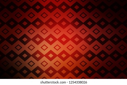 Dark Orange vector backdrop with rhombus. Rectangles on abstract background with colorful gradient. Smart design for your business advert.